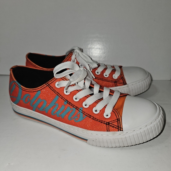 Miami Dolphins Women's Orange Sneakers - Picture 7 of 7